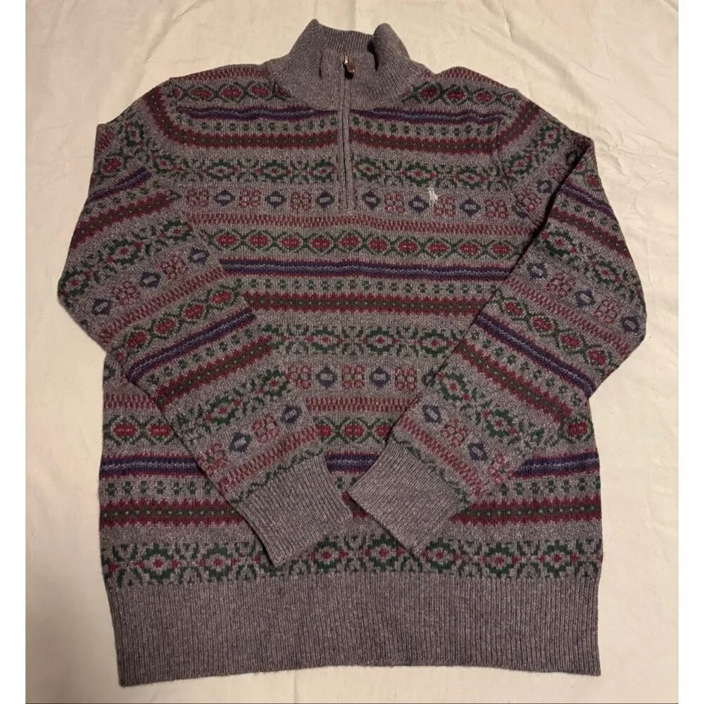 Polo Ralph Lauren Size Medium Wool Cashmere Fair Isle sweater